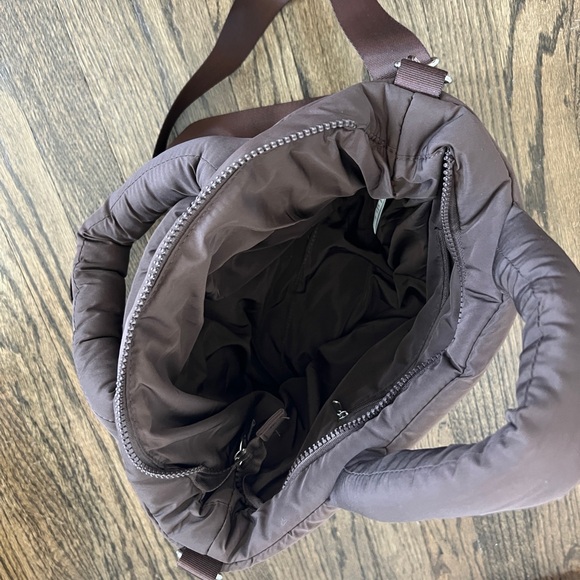 Brown Quilted Handbag with Strap - Picture 3 of 3